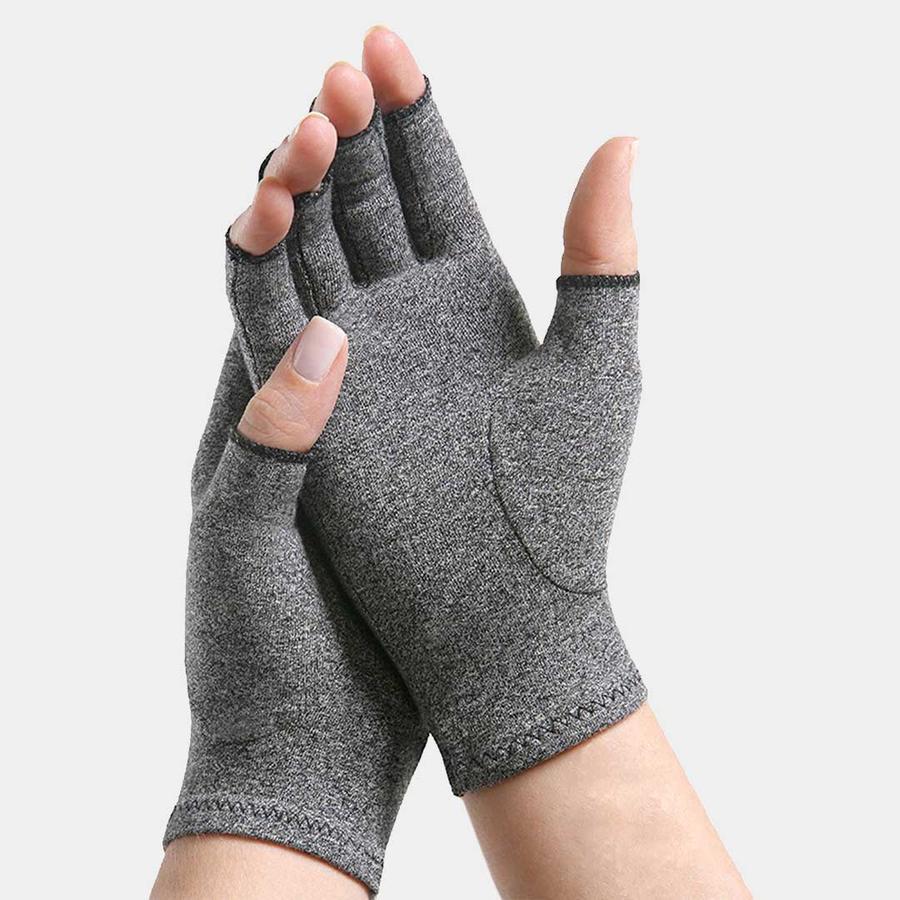 Compression Gloves: Open-Fingertip Arthritis Gloves; Fingerless Gloves Men  & Women; Open Finger Gloves, Ideal as Carpal Tunnel Gloves, Raynauds
